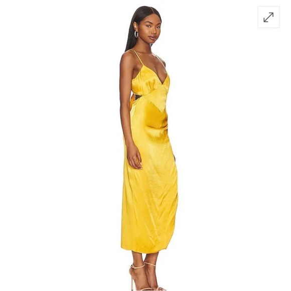 Elegant Yellow Spaghetti Strap Dress - Picture 4 of 4
